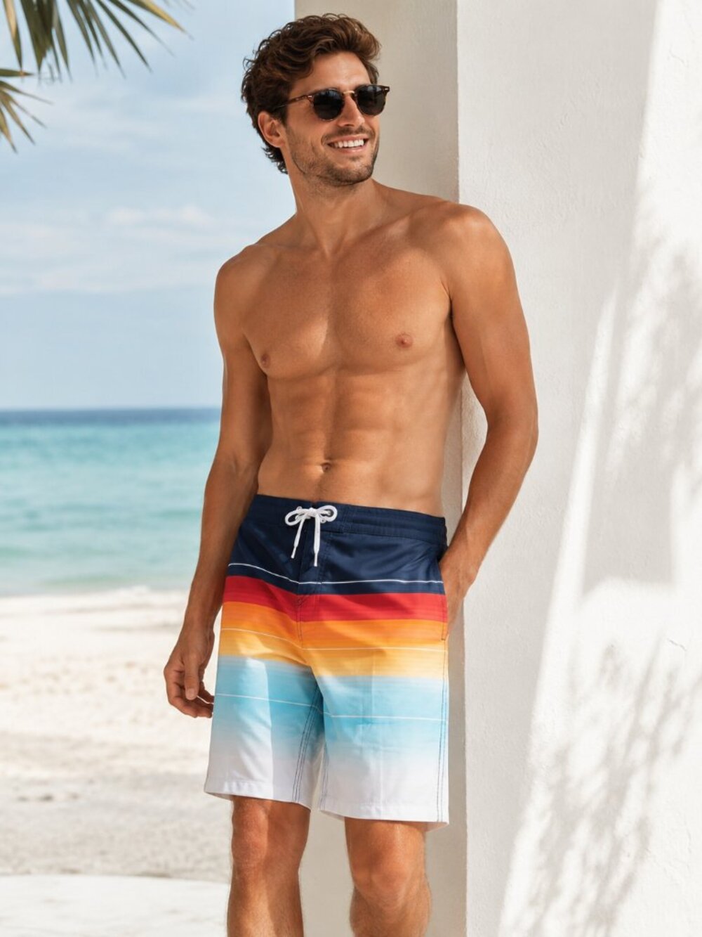 Goodfellow & Co Stripe Swim Trunks Board Shorts Size 28